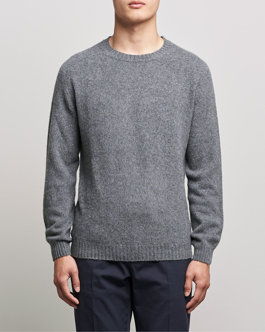 Herre | Gensere | Boglioli | Brushed Cashmere Sweater Grey Melange