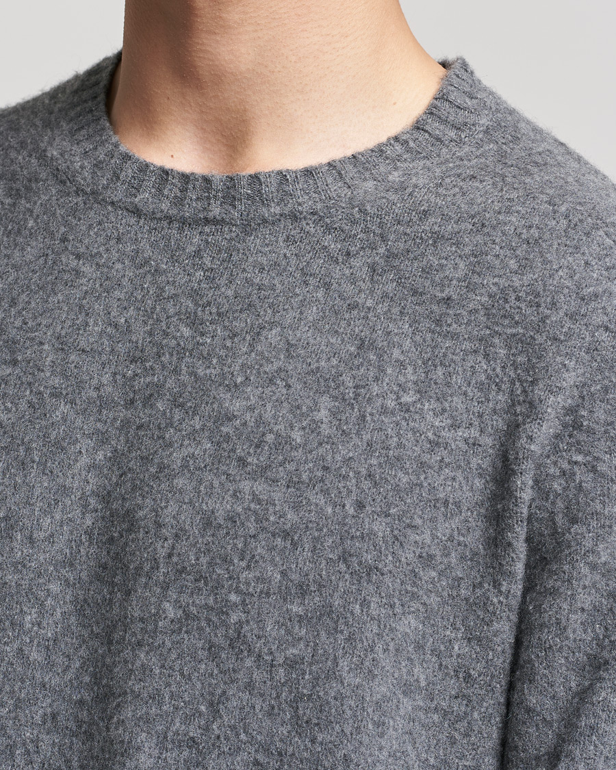 Herre | Gensere | Boglioli | Brushed Cashmere Sweater Grey Melange