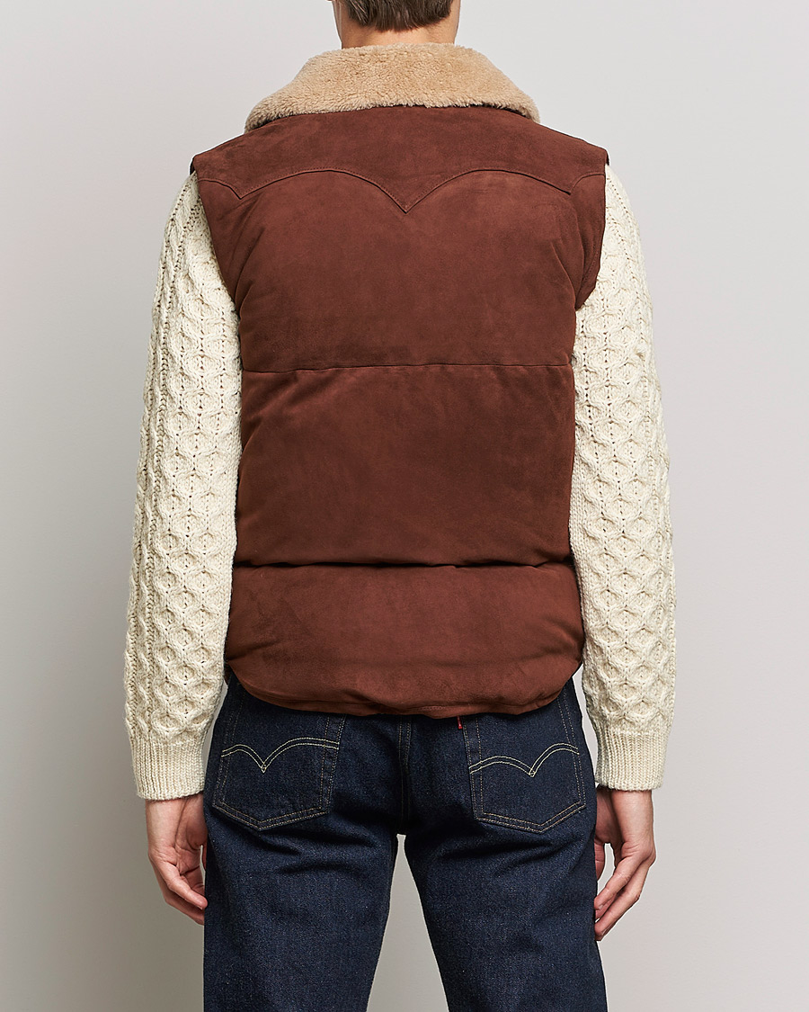 Herre | Jakker | Valstar | Suede Shearling Vest Dark Brown