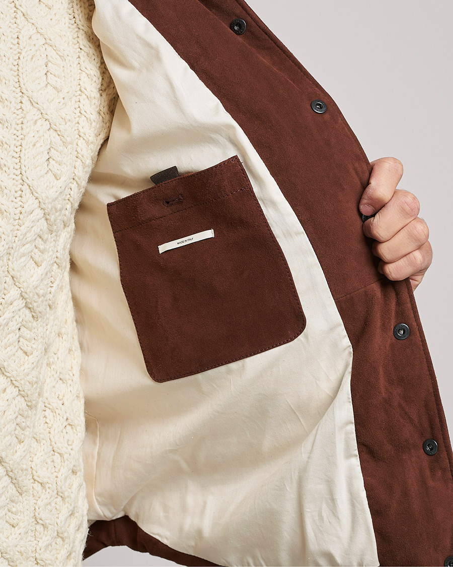 Herre | Jakker | Valstar | Suede Shearling Vest Dark Brown