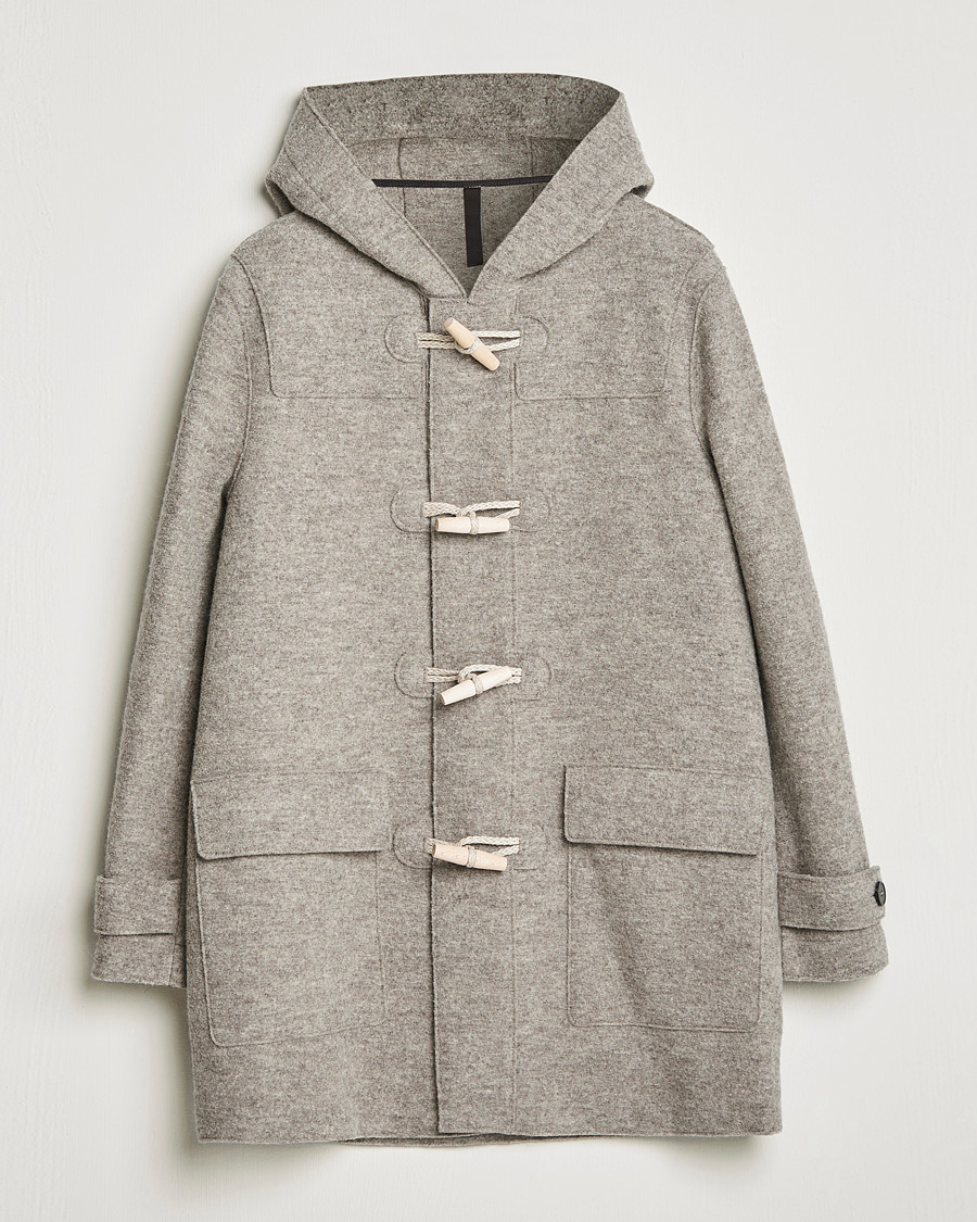 Herre | Jakker | Harris Wharf London | Boiled Wool Duffle Coat Natural Casha