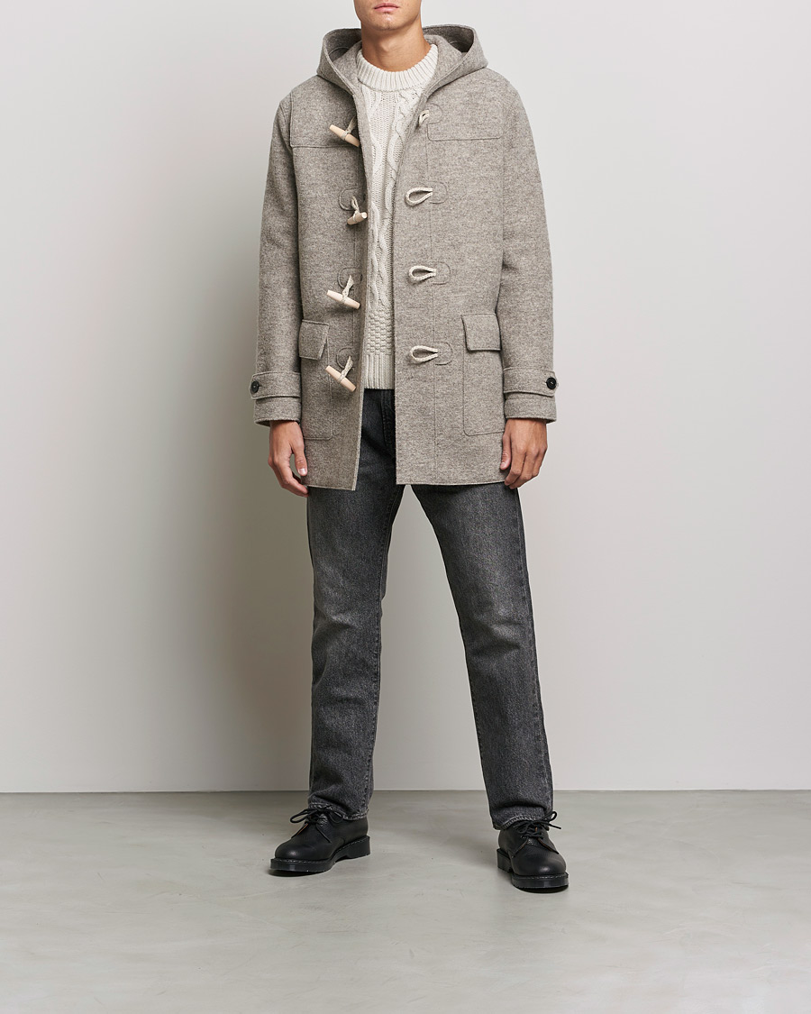 Herre | Jakker | Harris Wharf London | Boiled Wool Duffle Coat Natural Casha