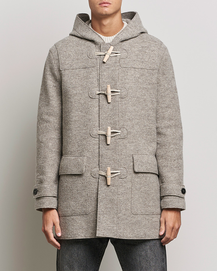 Herre | Jakker | Harris Wharf London | Boiled Wool Duffle Coat Natural Casha