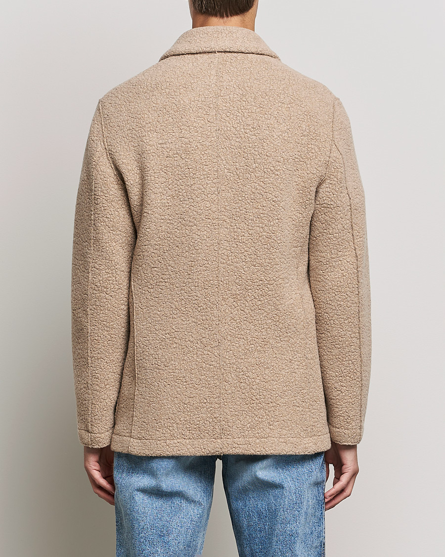 Herre | Skjorter | Harris Wharf London | Harrington Wool Boucleè Shirt Jacket Tan
