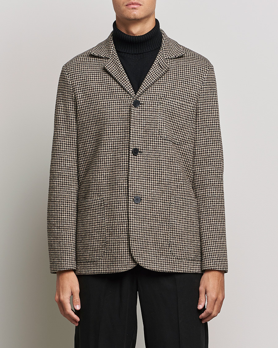 Herre | Dressjakker | Harris Wharf London | Dropped Shoulder Houndstooth Jacket Beige