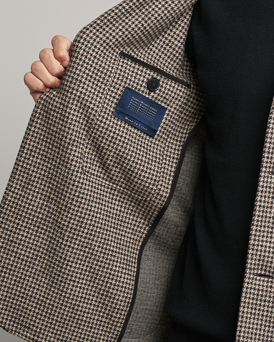 Herre | Dressjakker | Harris Wharf London | Dropped Shoulder Houndstooth Jacket Beige