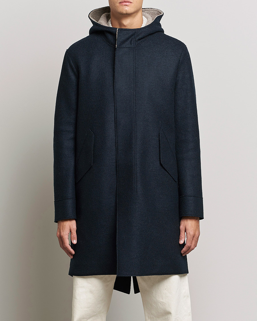 Herre | Jakker | Harris Wharf London | Fishtail Wool Parka Navy