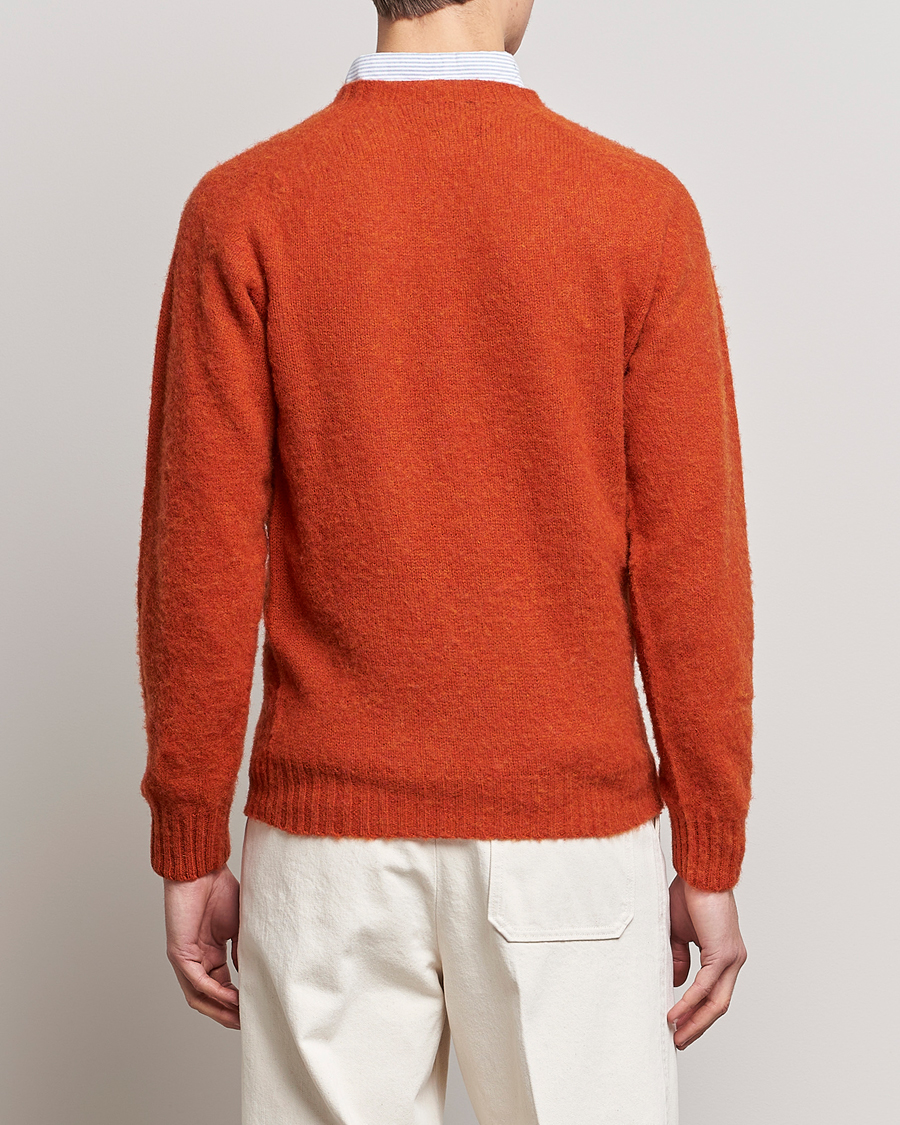 Herre | Gensere | Drake's | Brushed Shetland Crew Orange