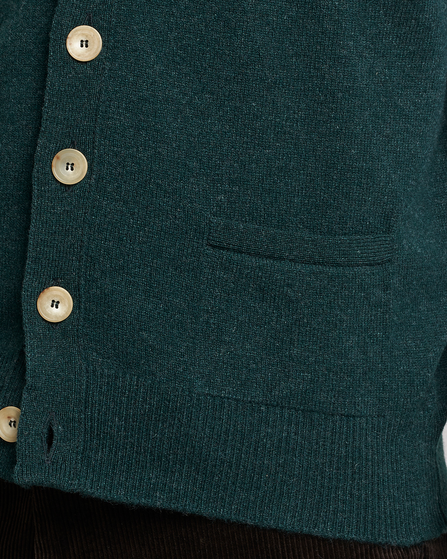 Herre | Gensere | Drake's | Lambswool Vest Cardigan Green