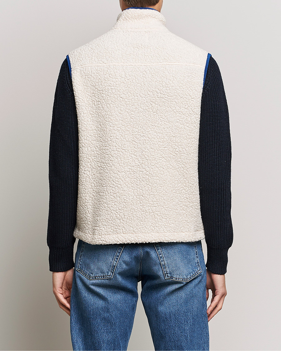 Herre | Gensere | Drake's | Zip Through Fleece Vest Ecru
