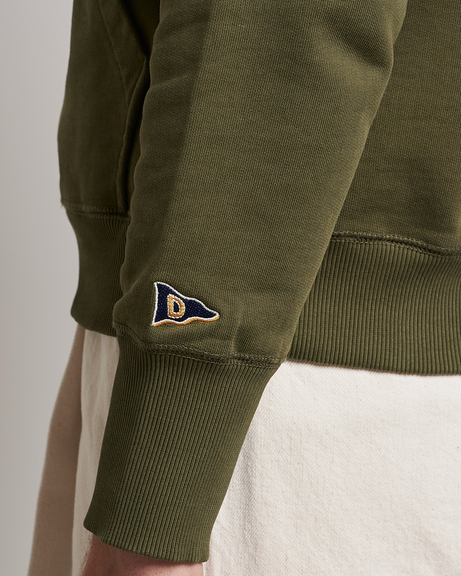Herre | Gensere | Drake's | Quarter Zip Sweatshirt Green