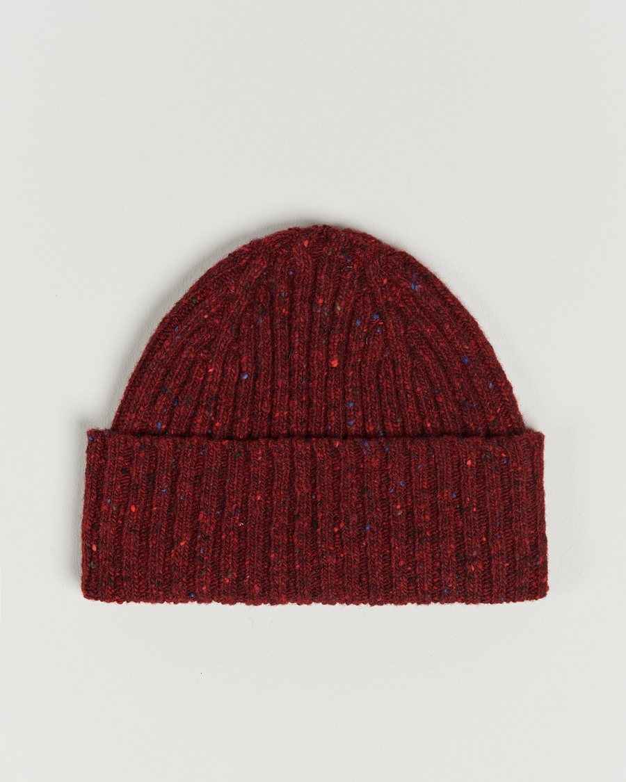 Herre | Drake's Donegal Beanie Hat Red | Drake's | Donegal Beanie Hat Red