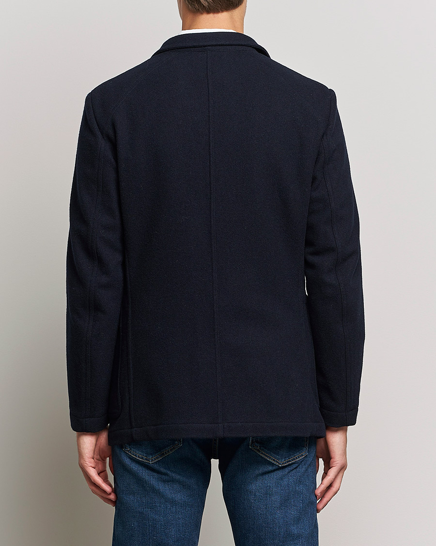 Herre | Dressjakker | Drake's | MKIII Double Breasted Wool/Flannel Blazer Navy