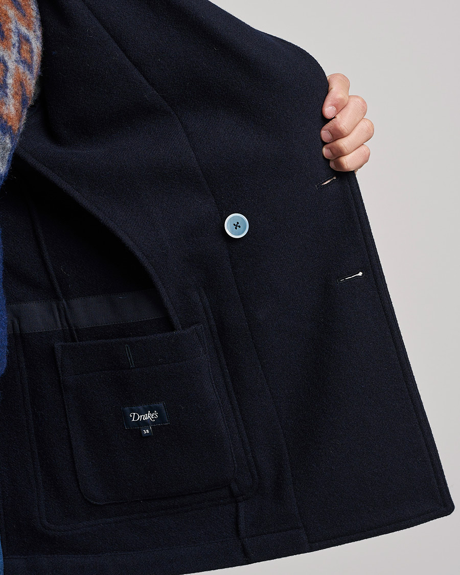 Herre | Dressjakker | Drake's | MKIII Double Breasted Wool/Flannel Blazer Navy