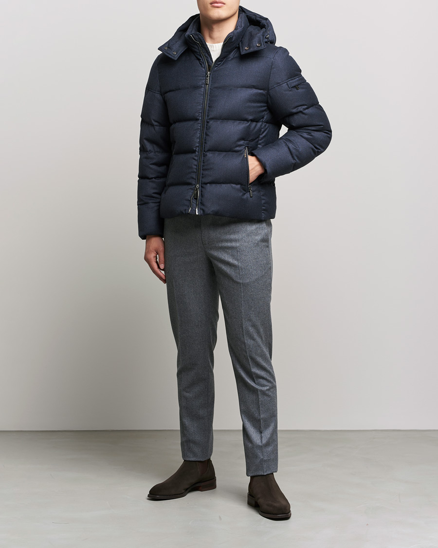 Herre |  | MooRER | Brett Wool/Cashmere Hooded Jacket Blue Grey