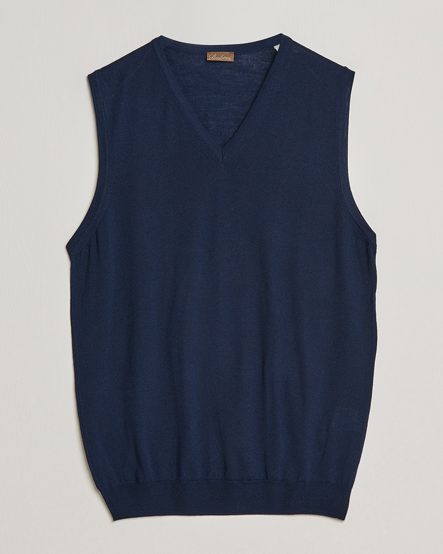 Herre | Gensere | Stenströms | Merino Slipover Navy