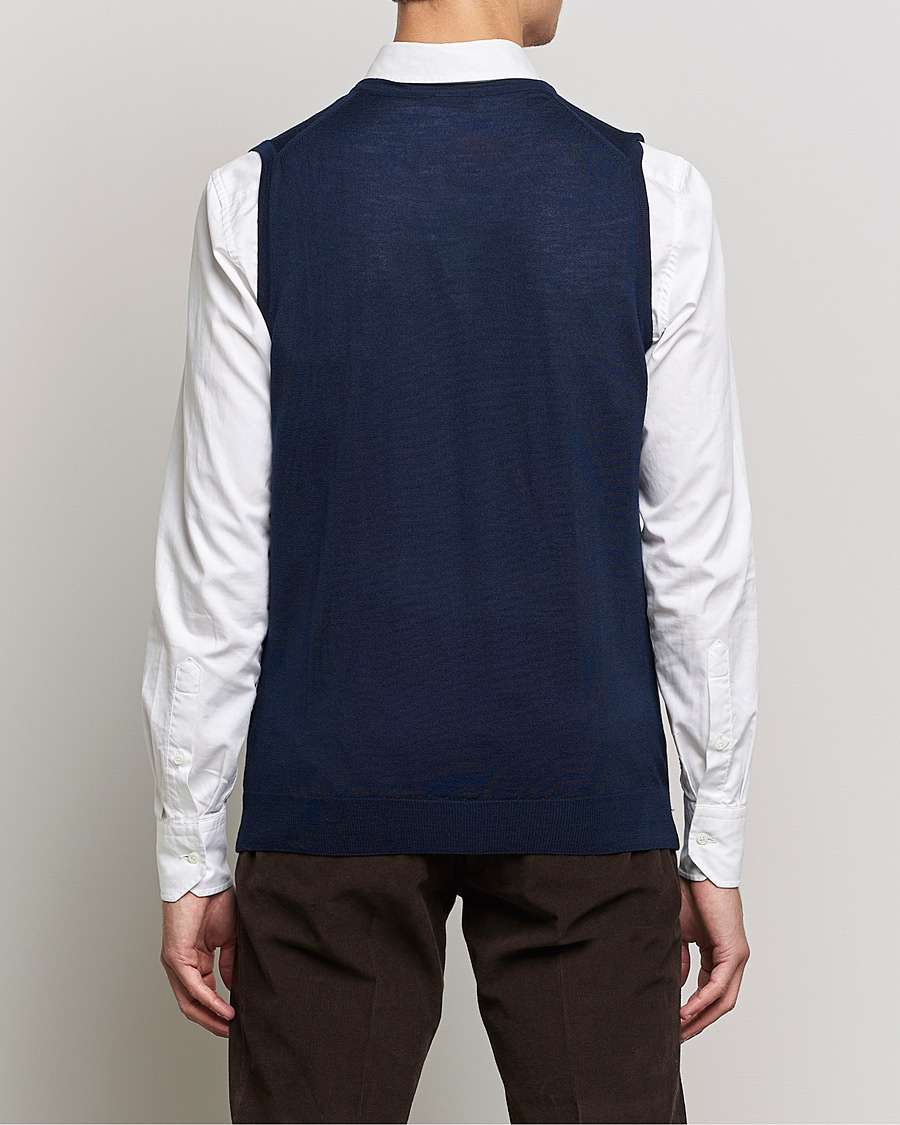 Herre | Gensere | Stenströms | Merino Slipover Navy