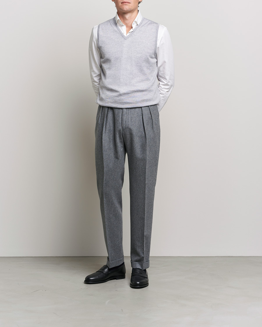 Herre | Gensere | Stenströms | Merino Slipover Light Grey