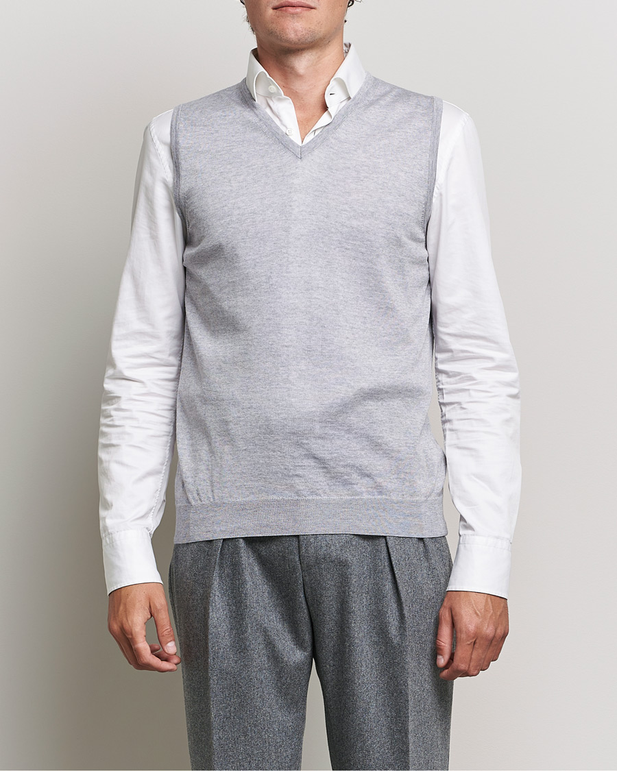 Herre | Gensere | Stenströms | Merino Slipover Light Grey