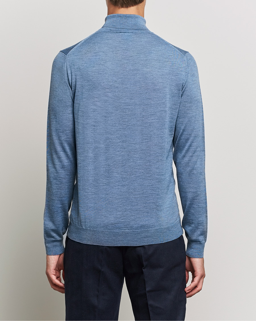 Herre | Gensere | Stenströms | Fine Merino Rollneck Light Blue