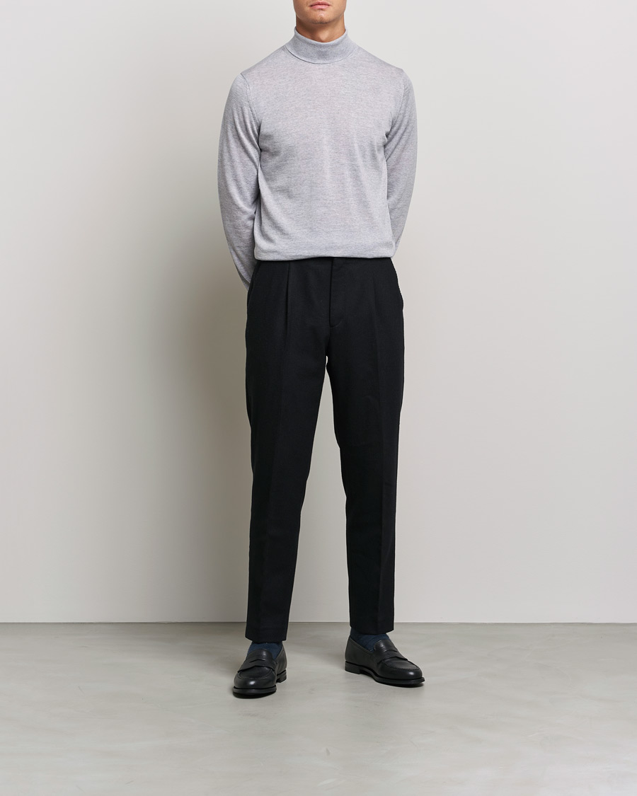 Herre | Gensere | Stenströms | Fine Merino Rollneck Light Grey