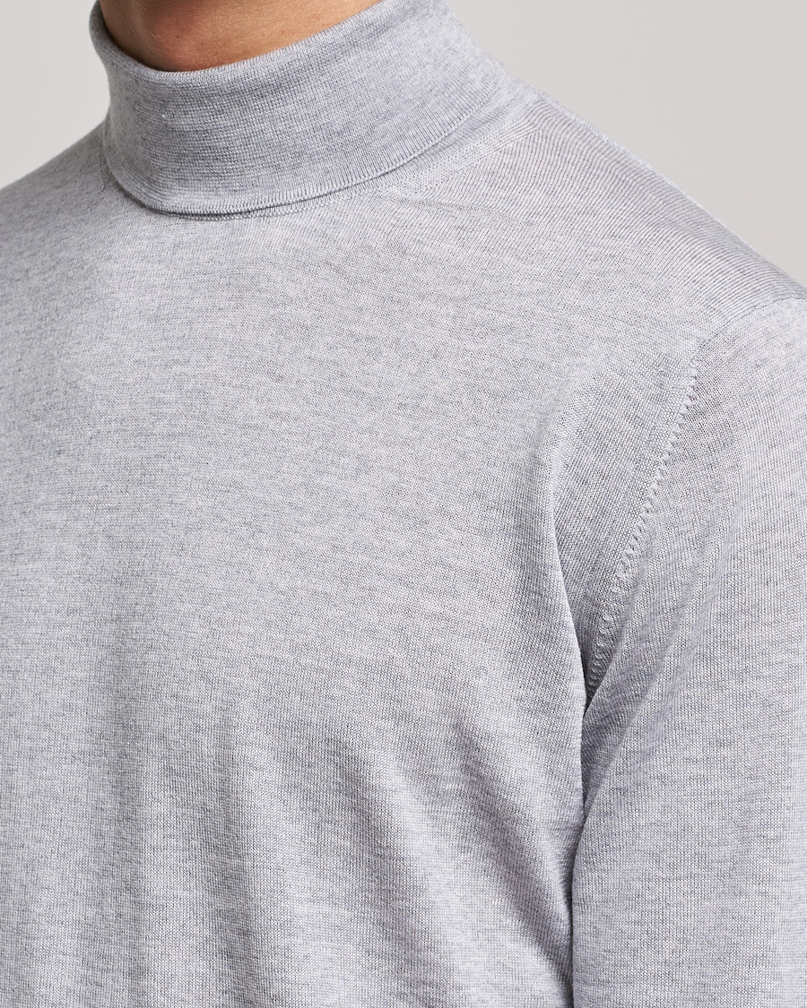 Herre | Gensere | Stenströms | Fine Merino Rollneck Light Grey