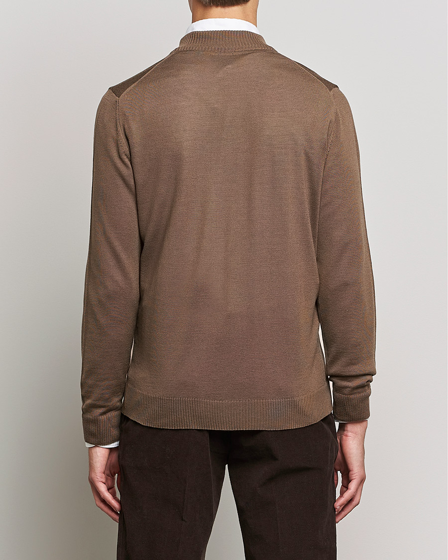 Herre | Gensere | Stenströms | Merino Full Zip Brown