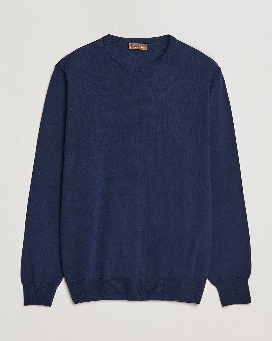 Herre | Gensere | Stenströms | Merino Crew Neck Navy