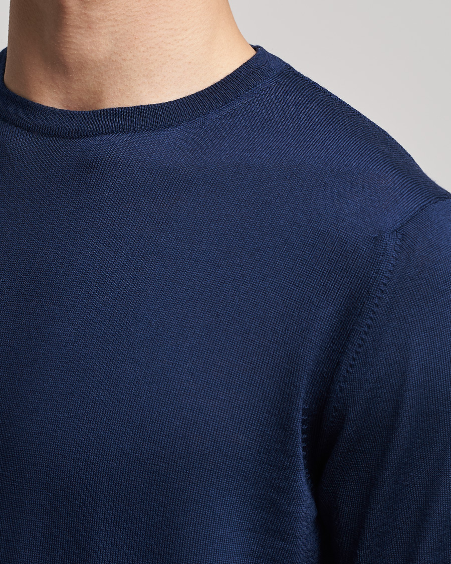 Herre | Gensere | Stenströms | Merino Crew Neck Navy