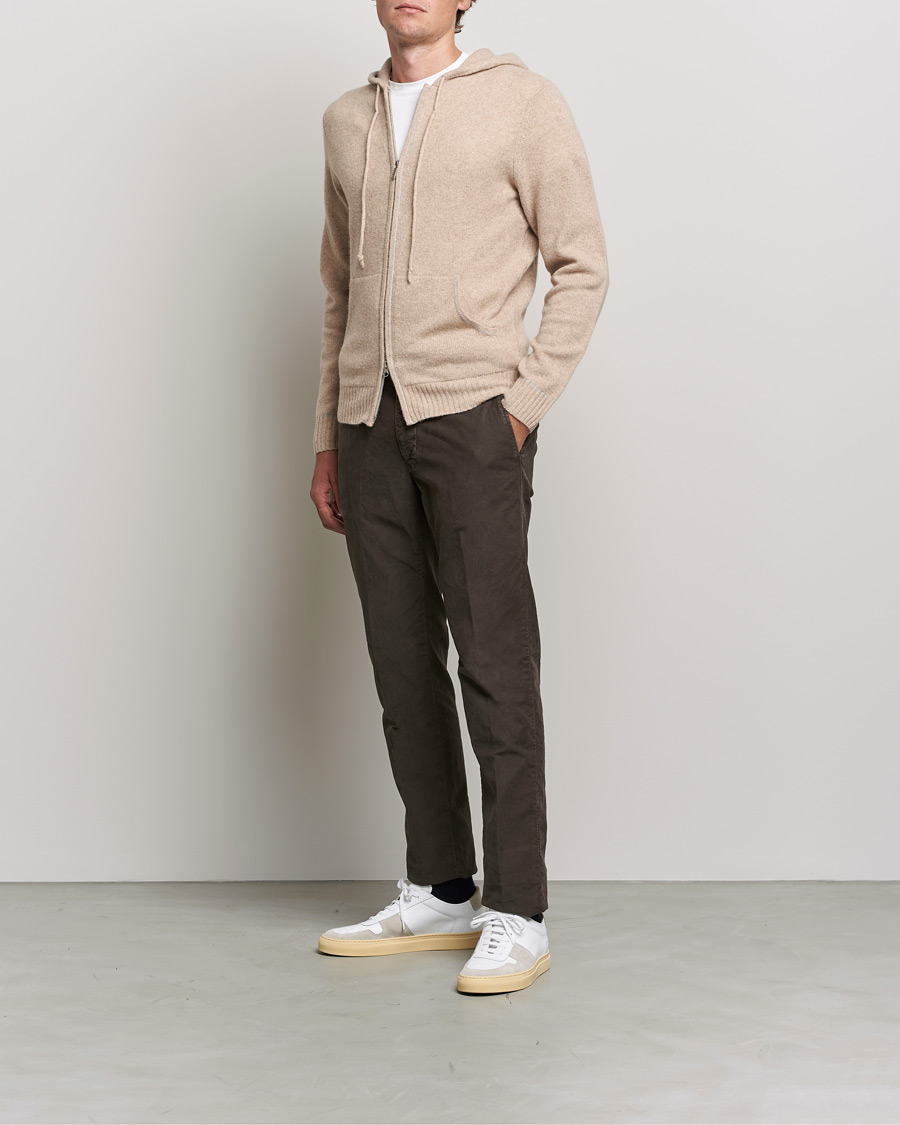 Herre | Gensere | Stenströms | Yak/Merino Full Zip Hoodie Beige
