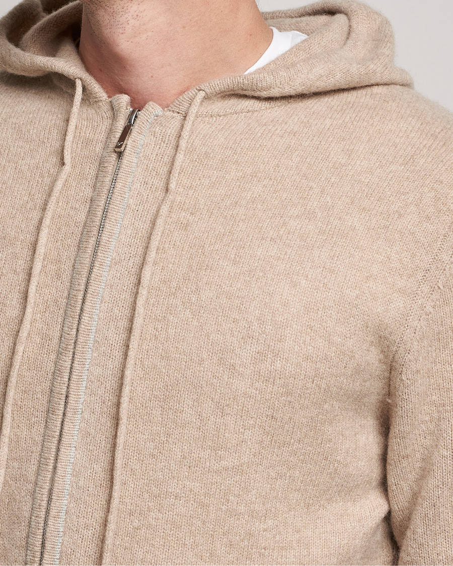 Herre | Gensere | Stenströms | Yak/Merino Full Zip Hoodie Beige