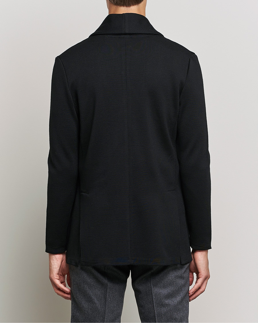 Herre | Dressjakker | Stenströms | Milano Knitted Merino Tuxedo Cardigan Black