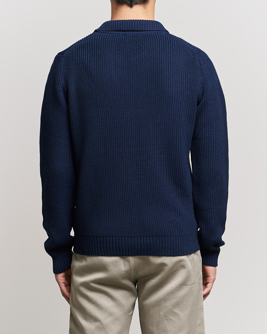 Herre | Gensere | Stenströms | Chunky Merino Polo Navy