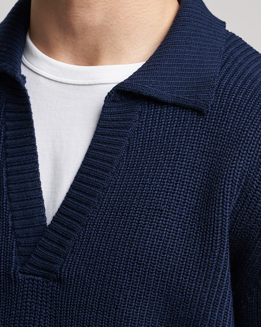 Herre | Gensere | Stenströms | Chunky Merino Polo Navy