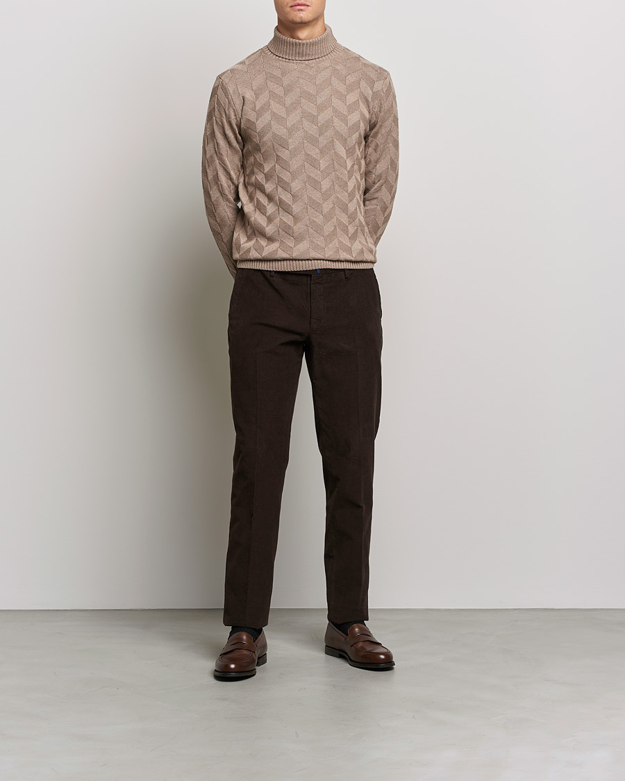 Herre | Gensere | Stenströms | Chunky Merino Structured Rollneck Camel
