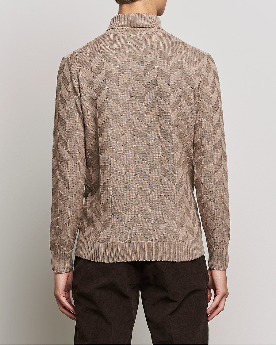 Herre | Gensere | Stenströms | Chunky Merino Structured Rollneck Camel