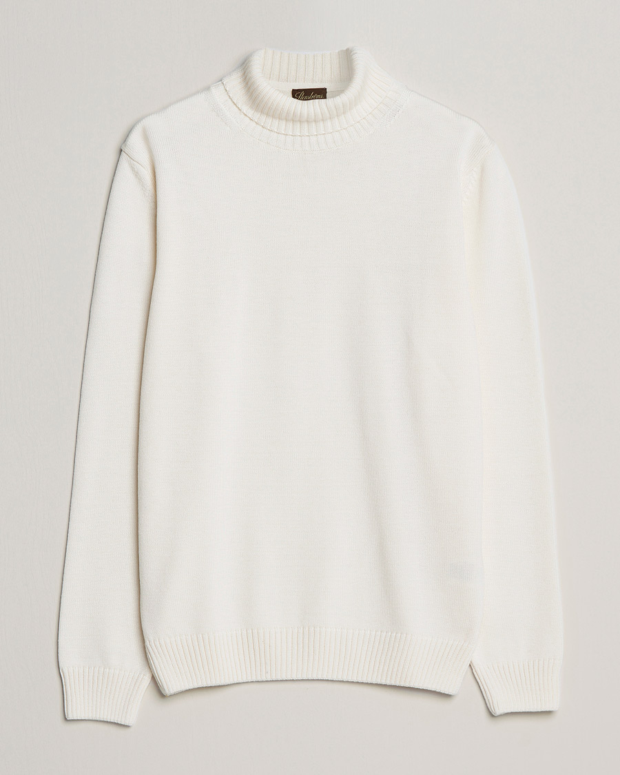 Herre | Gensere | Stenströms | Chunky Merino Rollneck Creme White