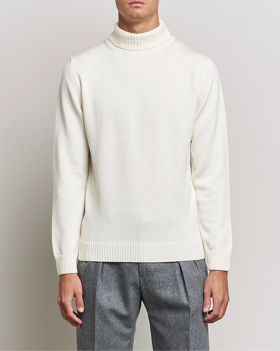 Herre | Gensere | Stenströms | Chunky Merino Rollneck Creme White