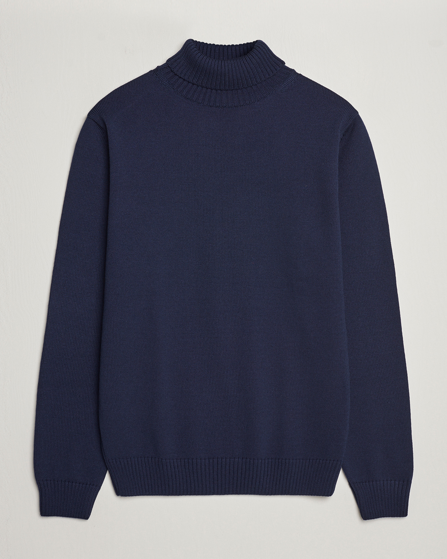 Herre | Gensere | Stenströms | Chunky Merino Rollneck Navy