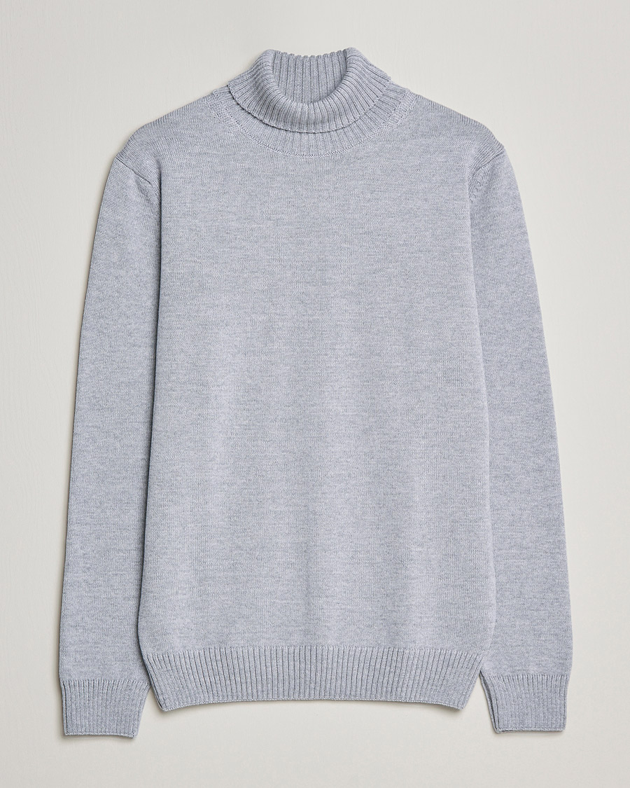 Herre | Gensere | Stenströms | Chunky Merino Rollneck Light Grey