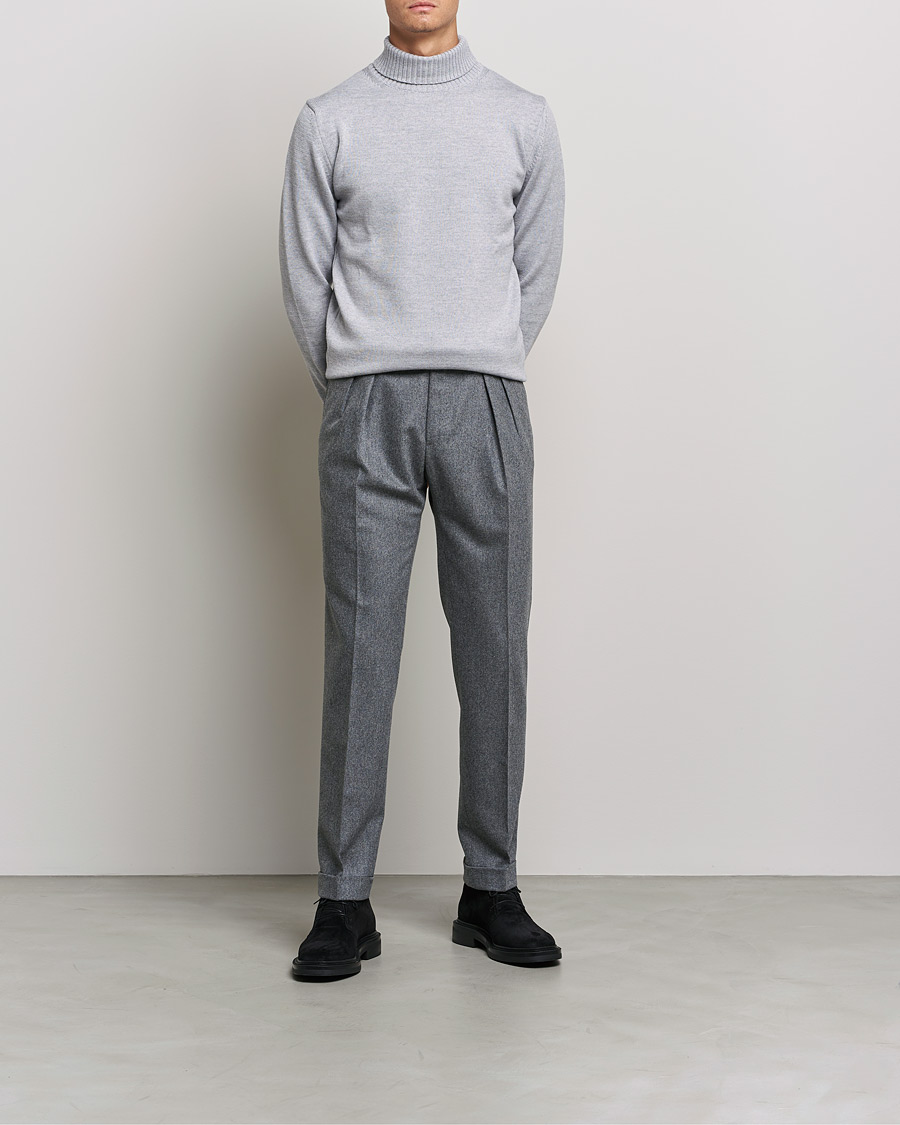 Herre | Gensere | Stenströms | Chunky Merino Rollneck Light Grey