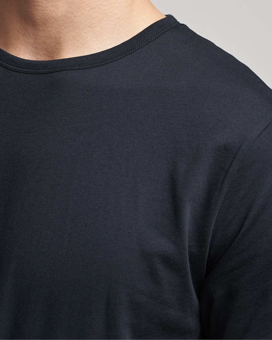 Herre | T-Shirts | Stenströms | Solid Cotton T-Shirt Black