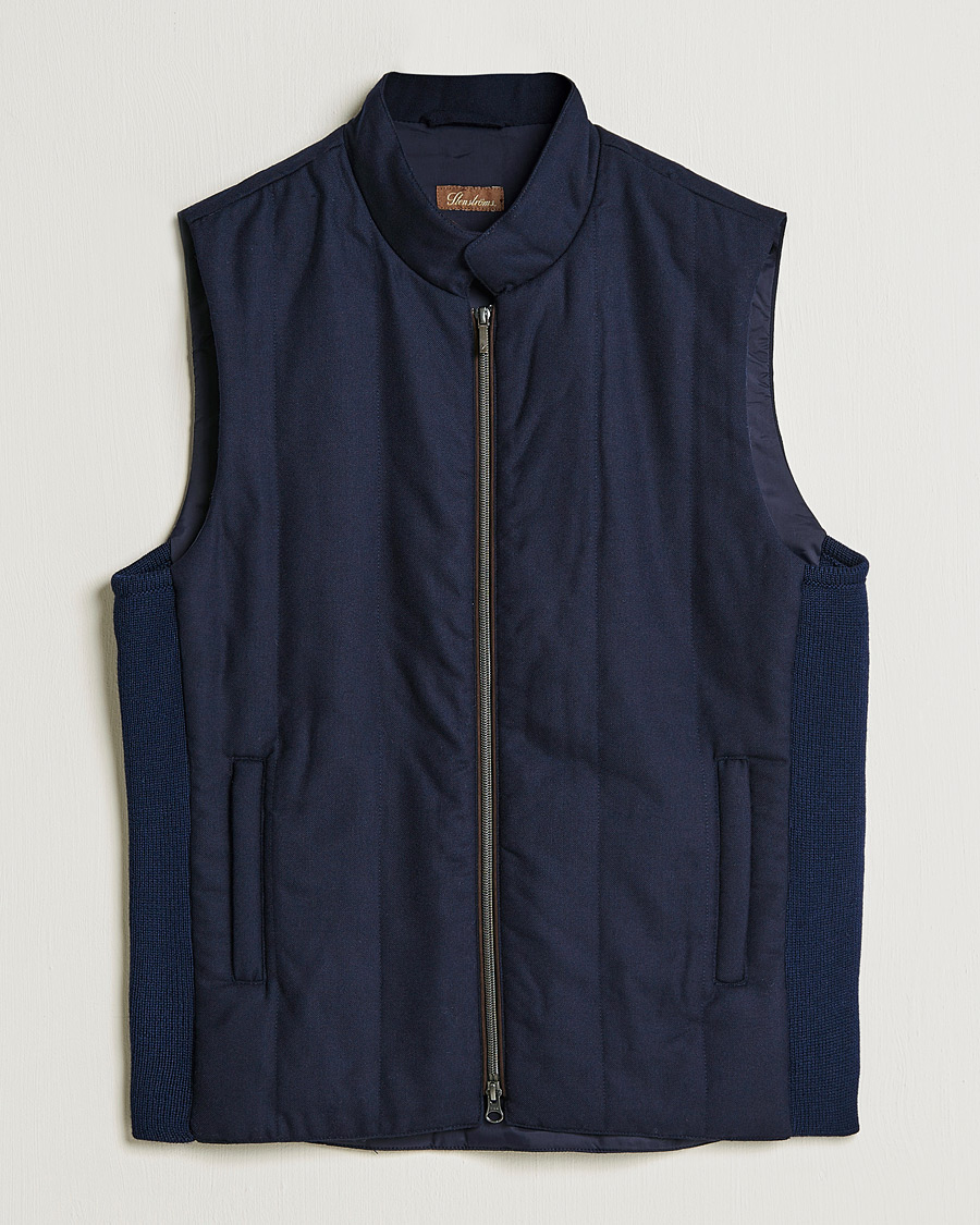 Herre | Jakker | Stenströms | Hybrid Flannel Vest Navy