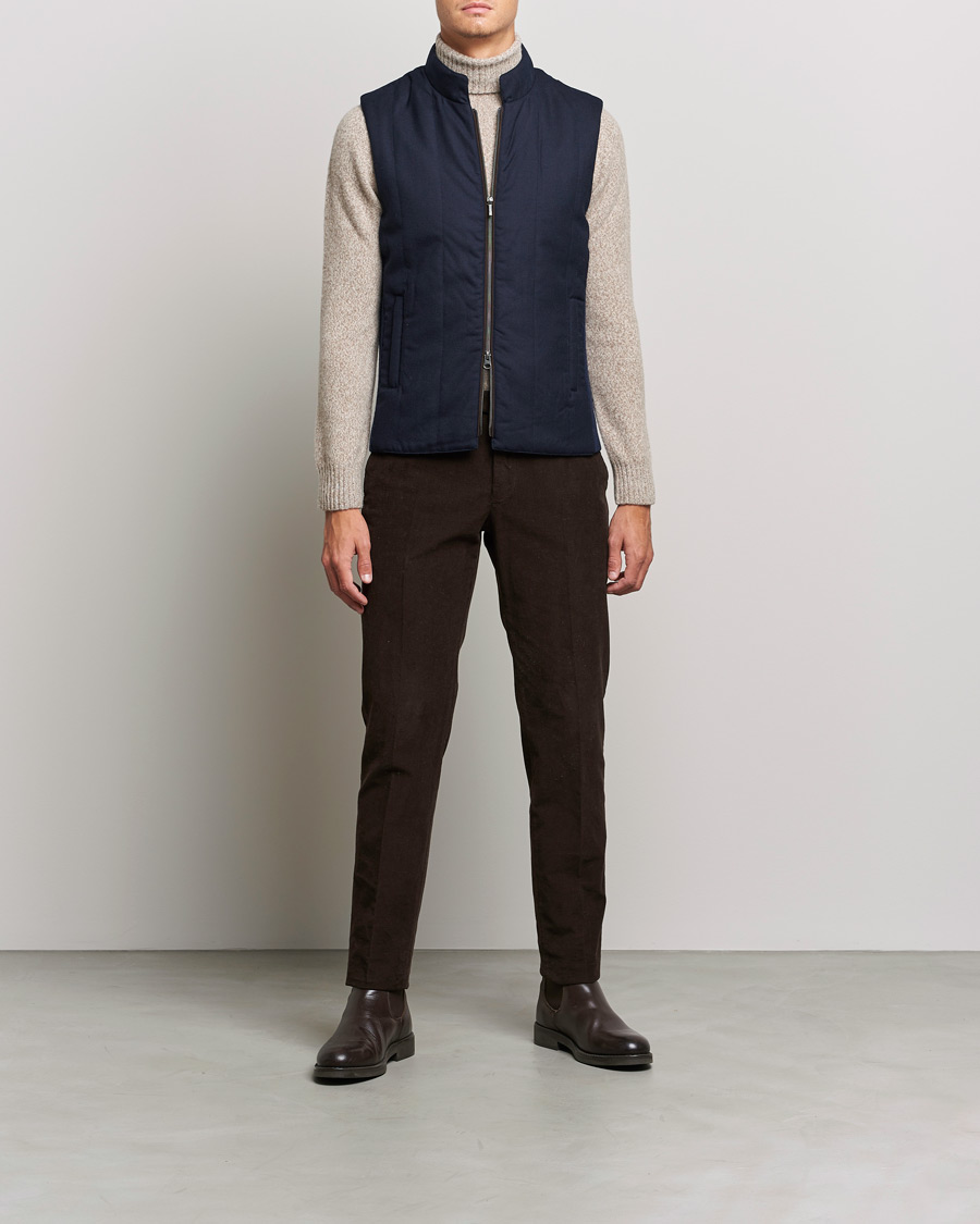 Herre | Jakker | Stenströms | Hybrid Flannel Vest Navy
