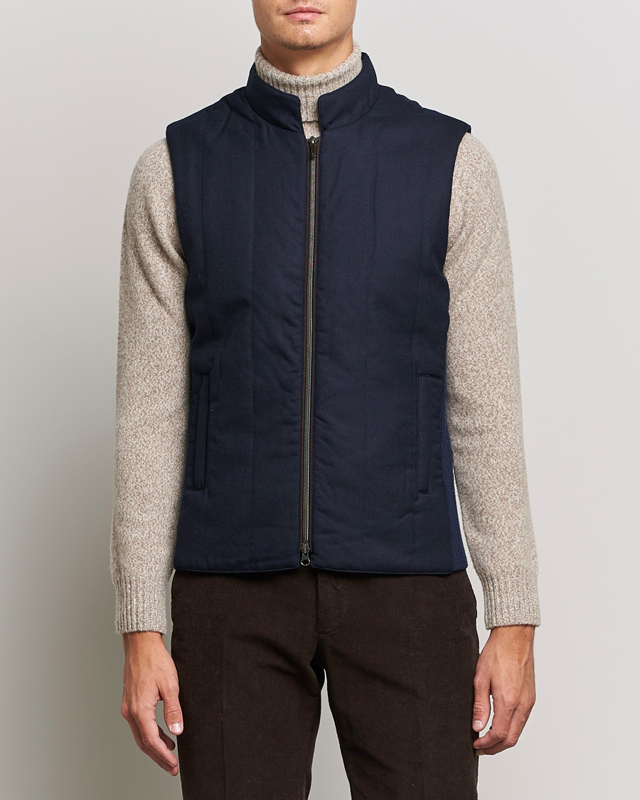 Herre | Jakker | Stenströms | Hybrid Flannel Vest Navy