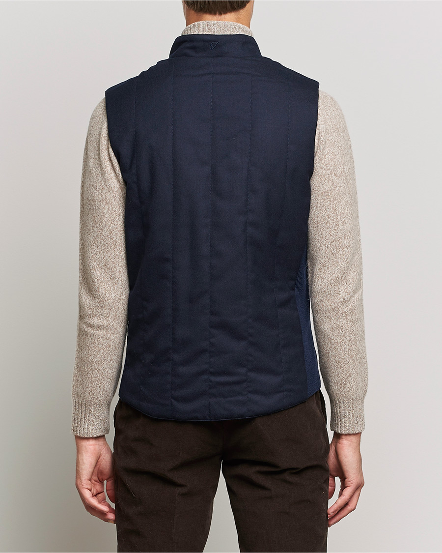 Herre | Jakker | Stenströms | Hybrid Flannel Vest Navy