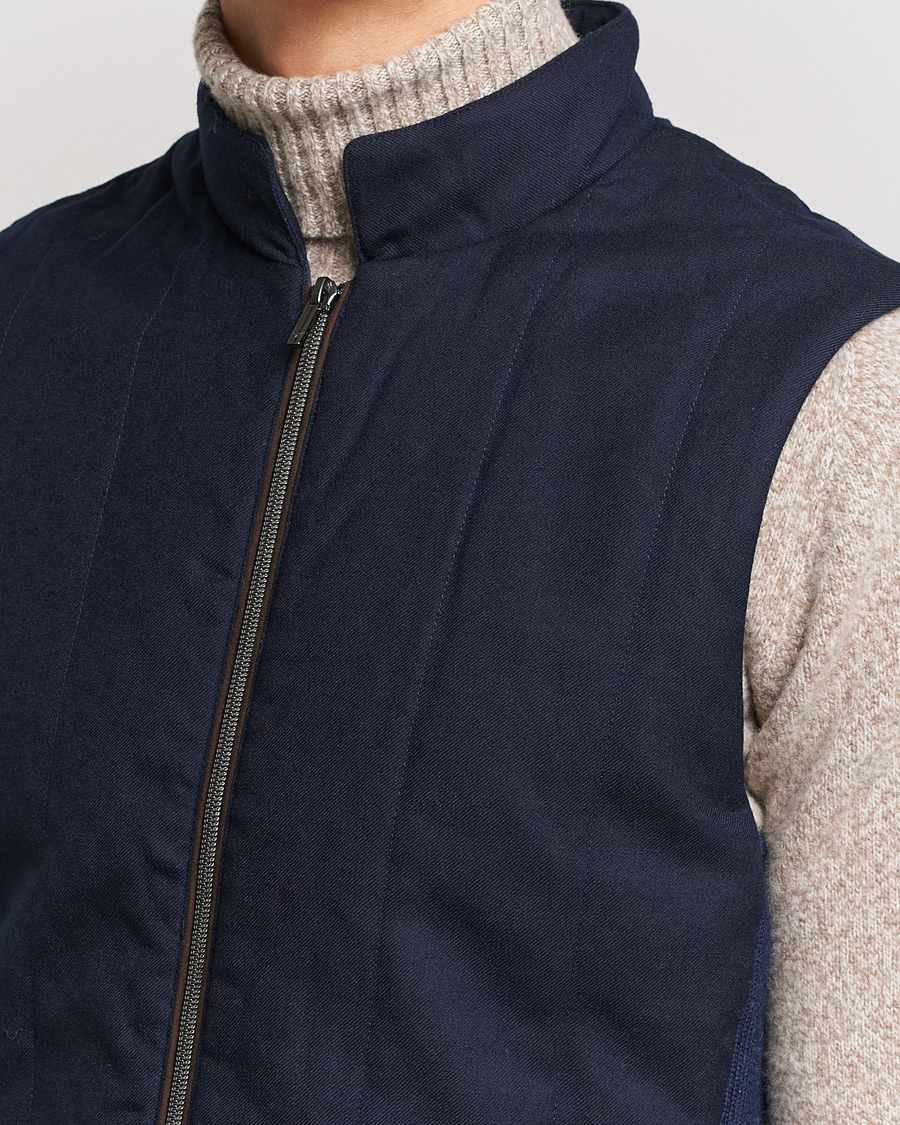 Herre | Jakker | Stenströms | Hybrid Flannel Vest Navy