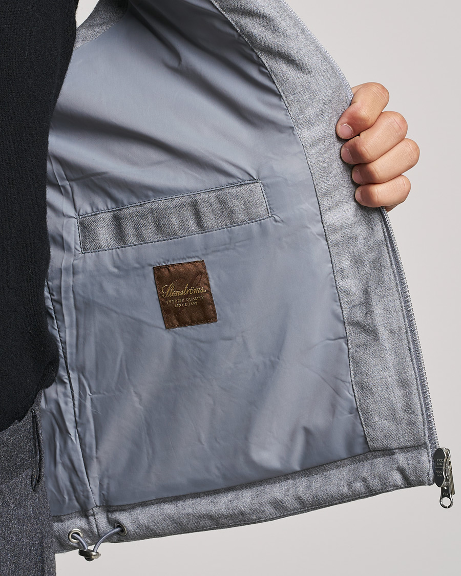 Herre | Jakker | Stenströms | Hooded Flannel Vest Grey
