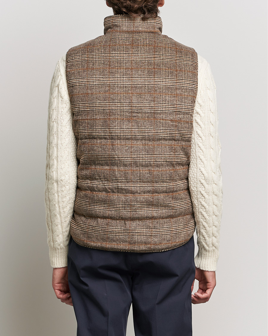 Herre | Jakker | Stenströms | Glencheck Padded Wool Vest Brown