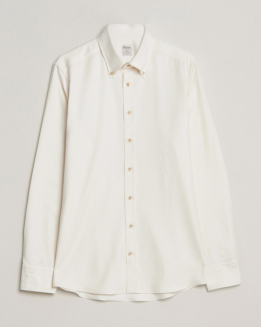 Herre | Skjorter | Stenströms | Slimline Flannel Shirt Off White